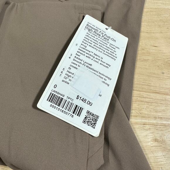 Lululemon Smooth Fit Pull-On High-Rise Pant Regular Taupetastic Size 0 NWT - Picture 9 of 12
